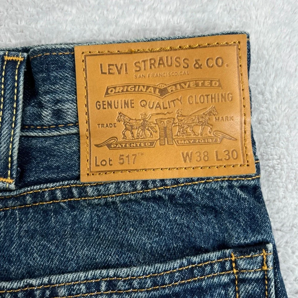 Levi's Premium 517 Bootcut Jeans 38x30 Tough As Boots Dark Wash NWT 00517-0278